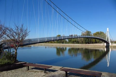 Pedestrian bridge close up Stock Photos
