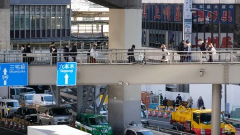 Pedestrian Bridge Stock Footage 101406122