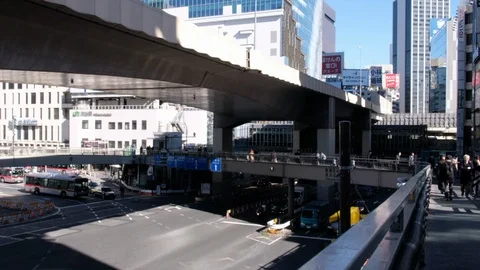 Pedestrian Bridge Stock Footage 101406680
