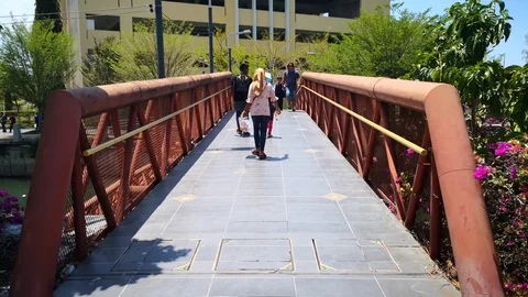 The pedestrian bridge Stock Footage 105023280
