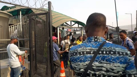 Pedestrian bridge Stock Footage 124236108