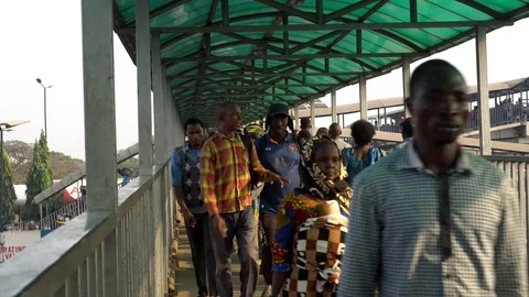 Pedestrian bridge Stock Footage 124236340