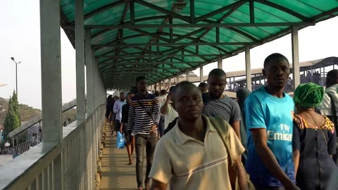 Pedestrian bridge Stock Footage 124236425