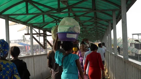 Pedestrian bridge Stock Footage 124236909