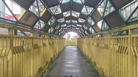 Pedestrian Bridge Stock Footage 310558608