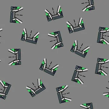 Pedestrian bridge highway road vector seamless pattern Stock Illustration