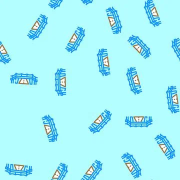 Pedestrian bridge highway road vector seamless pattern Stock Illustration