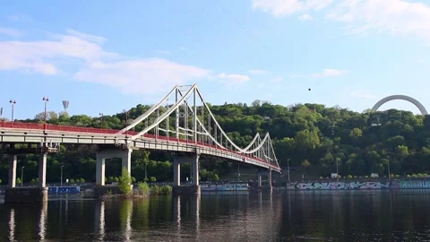 Pedestrian bridge, Kyiv Stock Footage 258619221