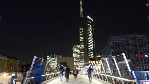 Pedestrian bridge with lights Stock-Footage 71986960