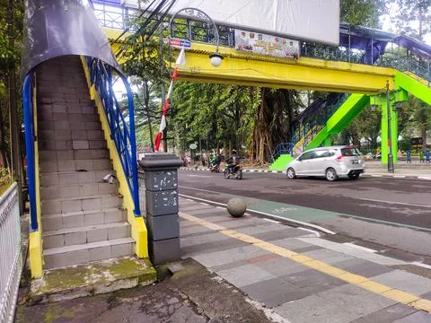 The pedestrian bridge 스톡 사진