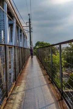 Pedestrian bridge Stock Photos