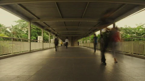 Pedestrian bridge time lapse Stock Footage