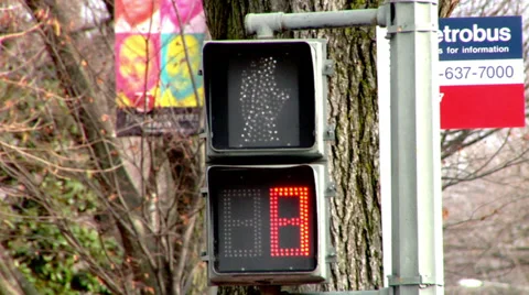 Pedestrian Cross Sign Stock Footage 38876730