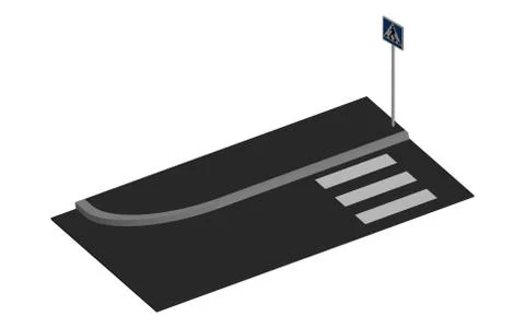 Pedestrian crossing in 3D Stock Illustration