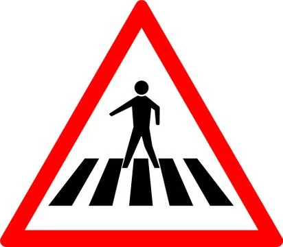 Pedestrian crossing caution sign.pedestrian crossing icon vector. Stock Illustration