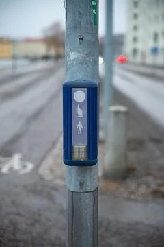 Pedestrian Crossing control button. Stock-Fotos