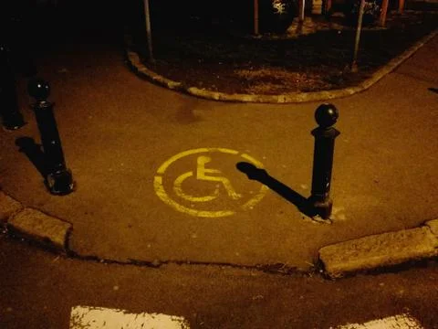 Pedestrian crossing for the disabled Stock Photos