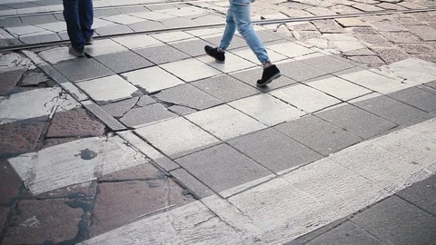 Pedestrian crossing Video stock 100609299