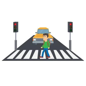 Pedestrian crossing Stock Illustration