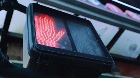 Pedestrian crossing light going from Stop to Go Stock Footage 67366047
