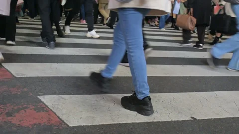 Pedestrian Crossing at Night Video stock 248702525