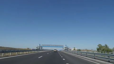 Pedestrian crossing over the expressway. Stock-Footage 155647042