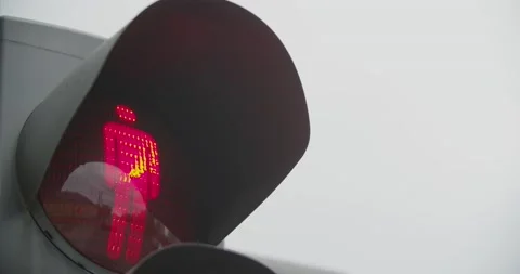 Pedestrian Crossing Red Light Stock Footage 141221466