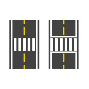 Pedestrian crossing on road vector illustration, crosswalk path, crossover Stock Illustration