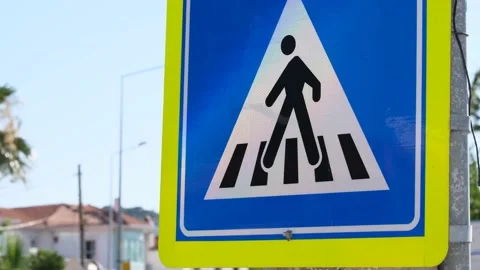 Pedestrian crossing sign. Video stock 137270710
