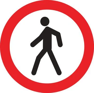 Pedestrian Crossing Sign Stock Illustration