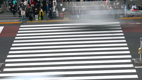 Pedestrian Crossing in Time lapse Video stock 248727890
