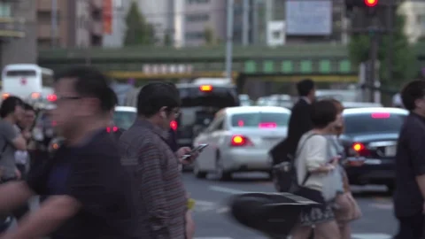 Pedestrian Crossing, Tokyo Stock Footage 74169593