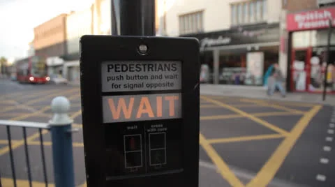 Pedestrian Crossing Wait Sign 스톡 동영상 23977326