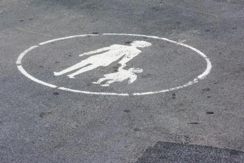 Pedestrian Crossing Walking Path Mark Sign Asphalt White Painted Stock Photos