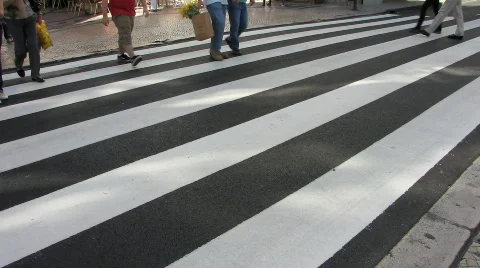 Pedestrian crossing zebra Stock Footage 347586