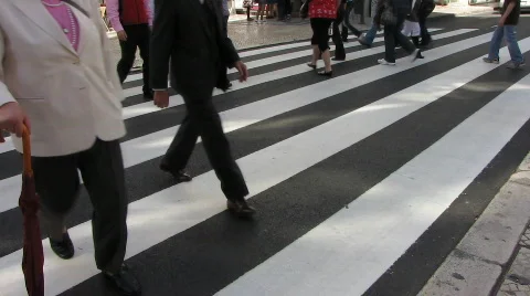 Pedestrian crossing zebra Stock Footage 360317