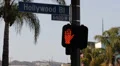 Pedestrian Crosswalk Hollywood Sign Los Angeles It's OK to Cross or Don't Cross HD Footage