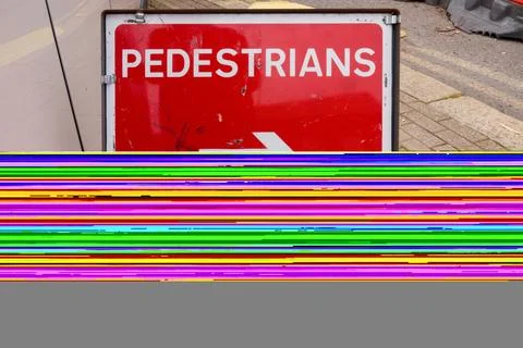 Pedestrian direction sign Stock Photos