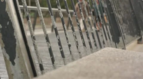 Pedestrian footbridge close up Stock Footage 10687980