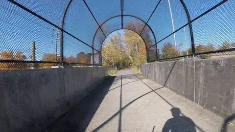 Pedestrian Footbridge Stock Footage 118925078