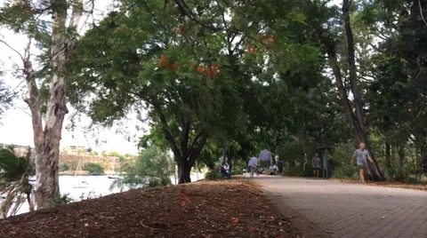 Pedestrian Footpath Stock Footage 34333713