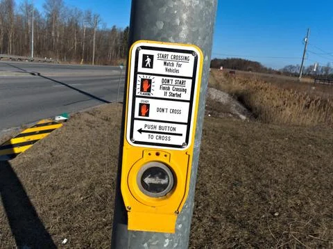 Pedestrian Instructions: When to Cross the Road Stock Photos