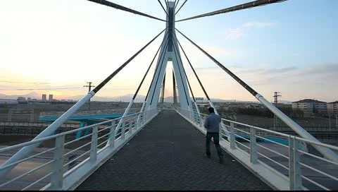 Pedestrian overpass Stock Footage 10907929