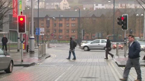 Pedestrian Road Crossing Stock Footage 11143908