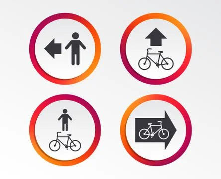 Pedestrian road icon. Bicycle path trail sign. Illustrazione stock