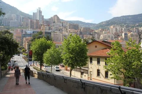 Pedestrian road in Monaco Stock Photos