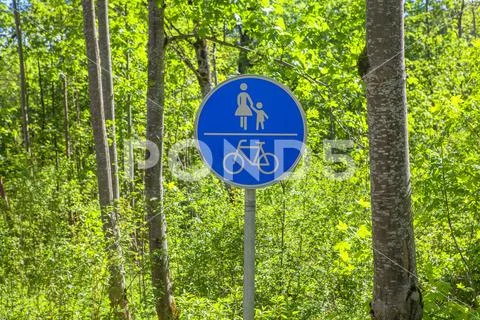 Pedestrian road sign Stock Photos