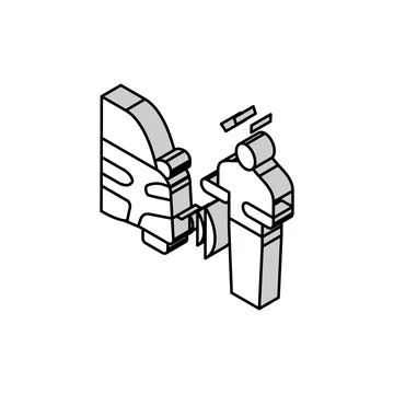 Pedestrian sensor isometric icon vector illustration Stock Illustration
