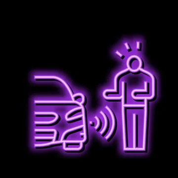 Pedestrian sensor neon glow icon illustration Stock Illustration