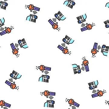 Pedestrian sensor vector seamless pattern Stock Illustration